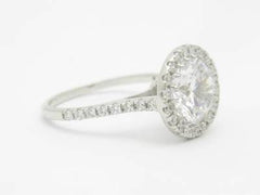 LIV Platinum Sterling Silver Diamond Set Pave White Sapphire Halo Promise Ring Gift