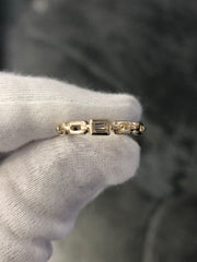 LIV 14k Yellow Gold & Diamonds G/VS Channel Set Baguette Design Band Ring Gift