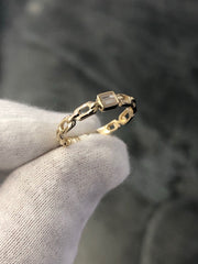 LIV 14k Yellow Gold & Diamonds G/VS Channel Set Baguette Design Band Ring Gift