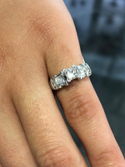 LIV Platinum & Natural Princess Cut Diamond 1.18ct tw Engagement Ring Size 5 Gift