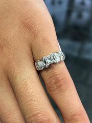 LIV Platinum & Natural Princess Cut Diamond 1.18ct tw Engagement Ring Size 5 Gift