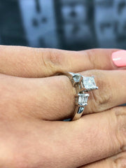 LIV 14k White Gold & Natural Princess Cut Diamond 1.25ct tw Engagement Ring