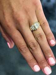 LIV 14k Yellow Gold & Natural Baguette Cut Diamonds 1.20ct tw H/VS1 Band Ring