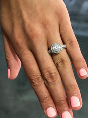 LIV 14k White Gold & Diamonds 1.05ct tw Round Cut G/VS Moissanite Engagement Ring