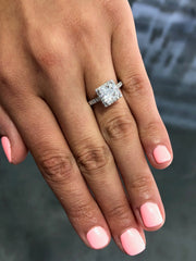 LIV 14k White Gold & Diamonds Princess Cut 2ct White Sapphire Engagement Ring