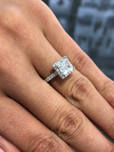 LIV 14k White Gold & Diamonds Princess Cut 2ct White Sapphire Engagement Ring