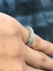 LIV 14k White Gold & Natural Diamonds 1.02ct Eternity Vintage Design Ring