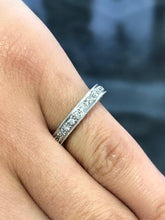 LIV 14k White Gold & Natural Diamonds 1.02ct Eternity Vintage Design Ring