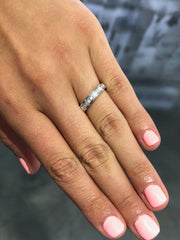 LIV 14k White Gold & Natural Diamonds 1.30ct Long Baguette Channel Set Ring