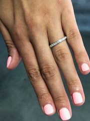 LIV 14k White Gold & Natural White Diamonds 1.04ct G/VS Cable Eternity Band Ring