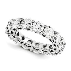 LIV 14k White Gold Round Cut Eternity Design Band Ring 6.00ct G/SI Made to Order