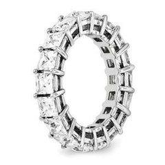 LIV 14k White Gold Princess Cut Eternity Design Band Ring 5.00ct G/SI Made to Order