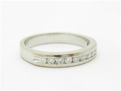 LIV 14k White Gold & Round Diamonds Channel Set Design Stackable Band Ring Gift