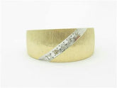LIV 14k Yellow Gold & Genuine Diamonds Cable Design Wide Band Ring