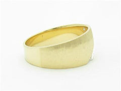 LIV 14k Yellow Gold & Genuine Diamonds Cable Design Wide Band Ring