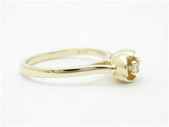 LIV 14k Yellow Gold & Diamond Rose Design Halo Band Diamond Ring Gift