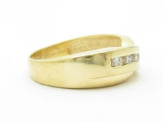 LIV 14k Yellow Gold & Diamonds Channel Design X Band Ring Gift