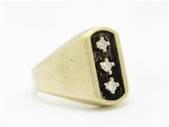 LIV 14k Yellow Gold & Diamonds Men's Design Vintage 16.08mm Wide Band Ring Gift