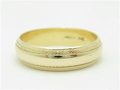 LIV 14k Yellow Gold Mill Grain Design Wide Band Ring Gift