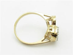 LIV 14k Two Tone Gold & Diamonds Open Heart Design Band Ring