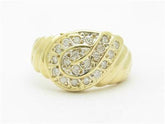 LIV 14k Yellow Gold & Diamond Round Channel Set Design Wedding Band Ring Gift