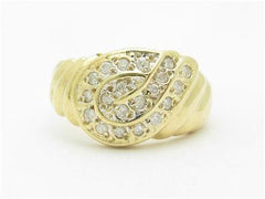 LIV 14k Yellow Gold & Diamond Round Channel Set Design Wedding Band Ring Gift