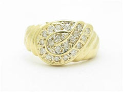 LIV 14k Yellow Gold & Diamond Round Channel Set Design Wedding Band Ring Gift