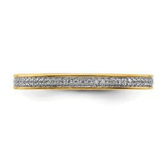 LIV 14k Yellow Gold & Diamonds Pave Design 2.25mm Wide Stackable Band Ring