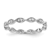 LIV 14k White Gold Vintage Marquise Design Diamond Eternity Band Ring G/VS1