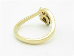 LIV 14k White & Yellow Gold Diamond Heart Wrap Design Pave Ring