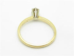 LIV 14K Yellow Gold Round Cut Diamond 0.20ct G/SI1 Solitaire Design Engagement Ring