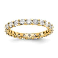 LIV 14k Yellow Gold Round Diamond Eternity Band Ring Shared Prong 2.00ct G/VS