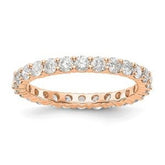 LIV 14k Rose Gold Round Diamond Eternity Band Ring Shared Prong 1.50ct G/VS1