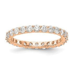 LIV 14k Rose Gold Round Diamond Eternity Band Ring Shared Prong 1.50ct G/VS1