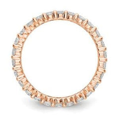 LIV 14k Rose Gold Round Diamond Eternity Band Ring Shared Prong 1.50ct G/VS1