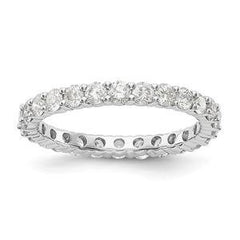 LIV 14k White Gold Round Diamond Eternity Band Ring Shared Prong 1.50ct G/VS1