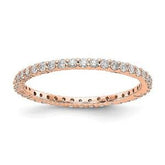 LIV 14k Rose Gold Round Diamond Eternity Ring Shared Prong 1.50mm Wide G/VS1