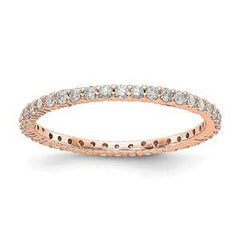 LIV 14k Rose Gold Round Diamond Eternity Ring Shared Prong 1.50mm Wide G/VS1