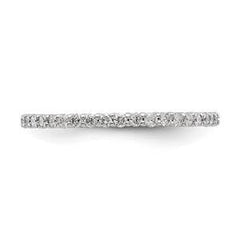 LIV 14k White Gold Round Diamond Eternity Ring Shared Prong 1.50mm Wide G/VS