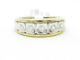 LIV 14k Two Tone Gold & Diamond Bezel Set Wedding Band Design Ring