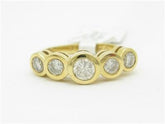 LIV 14kt Yellow Gold Genuine Diamond Graduated Bezel Set Band Ring 0.65 ct New Gift