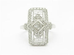 LIV 14kt White Gold Genuine White Diamond 1.05 ct Antique Design Knuckle Ring Gift