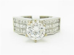 LIV 18kt White Gold Genuine White Diamond Invisible Set With White Sapphire Ring New