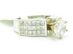 LIV 18kt White Gold Genuine White Diamond Invisible Set With White Sapphire Ring New