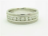 LIV 14k White Gold & Diamonds Channel Design Wedding Band Ring 0.50ct G/VS1