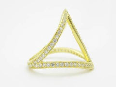 LIV Yellow Gold Sterling Silver Diamond Set White Sapphire Wide Band Eternity Ring