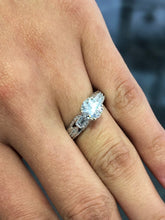 LIV 18k White Gold & Diamonds G/VS1 1.26ct Round Moissanite Engagement Ring