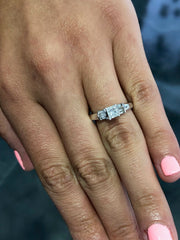 LIV 14k White Gold & Natural Princess Cut Diamond 1.25ct tw Engagement Ring