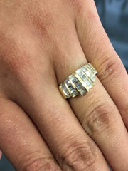 LIV 14k Yellow Gold & Natural Baguette Cut Diamonds 1.20ct tw H/VS1 Band Ring