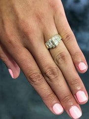 LIV 14k Yellow Gold & Natural Baguette Cut Diamonds 1.20ct tw H/VS1 Band Ring